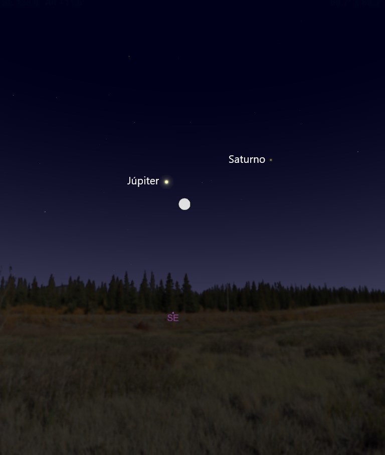 Esta noche se podrá observar la conjunción de la Luna y Júpiter