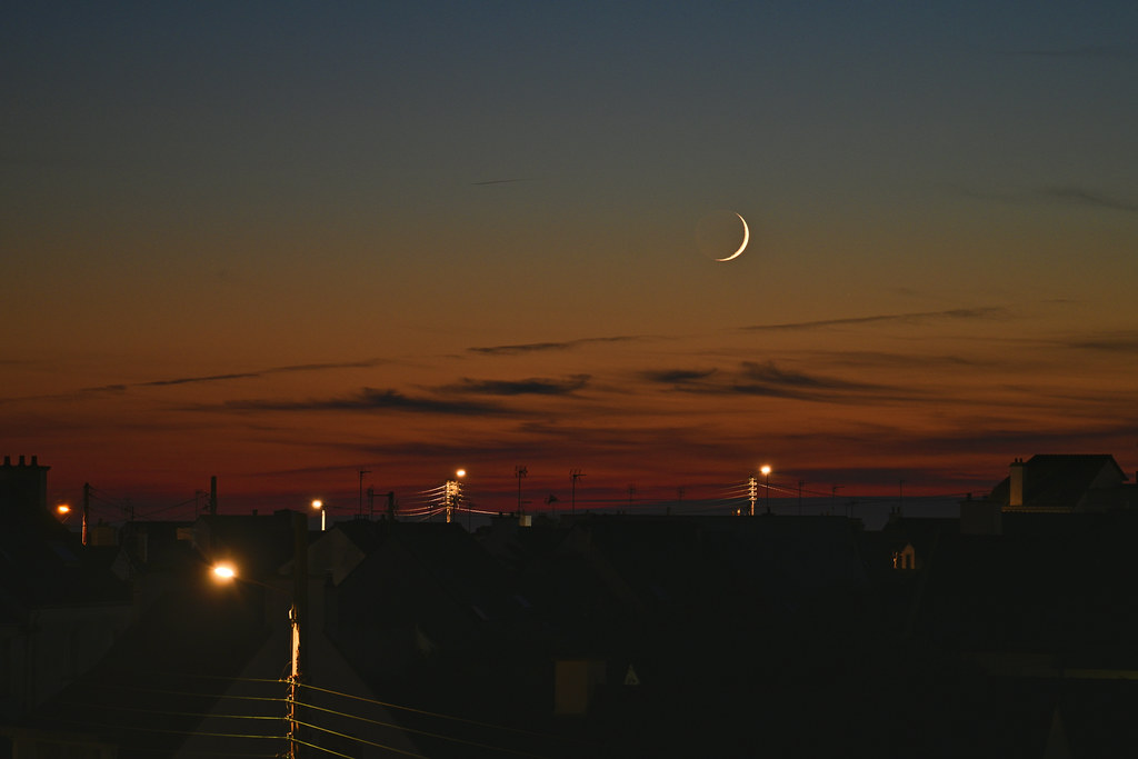 La Luna captada desde Quiberon, Francia