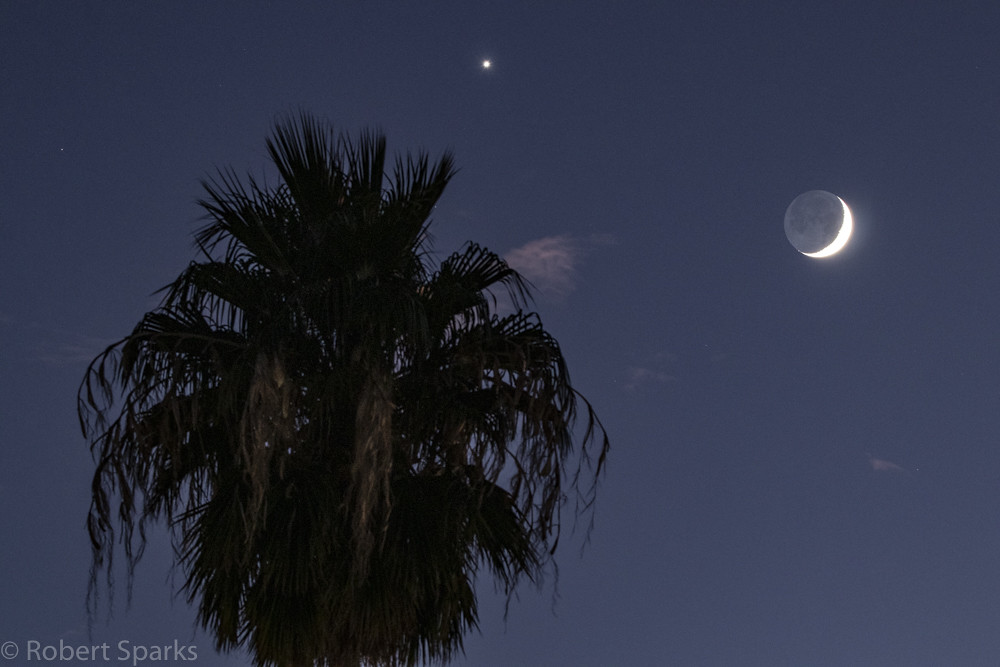 Foto de Venus y la Luna tomada desde Tucson, Arizona
