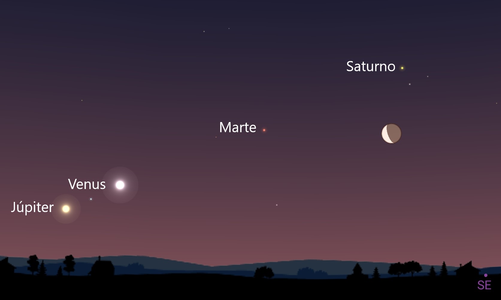 La conjunción de la Luna y Saturno será visible antes del amanecer del 25 de abril