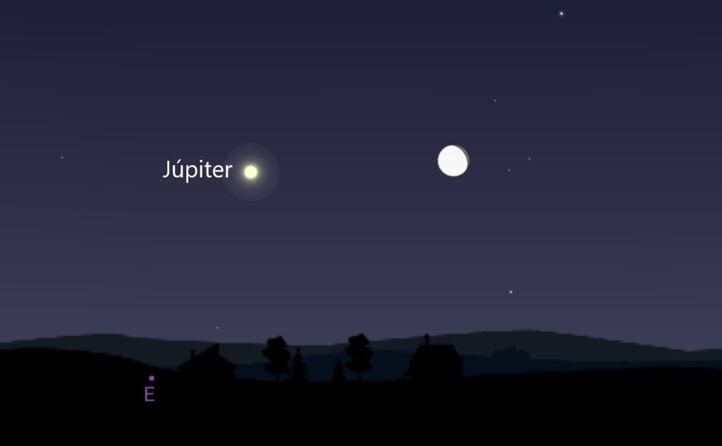 La conjunción de la Luna y Júpiter será visible esta noche