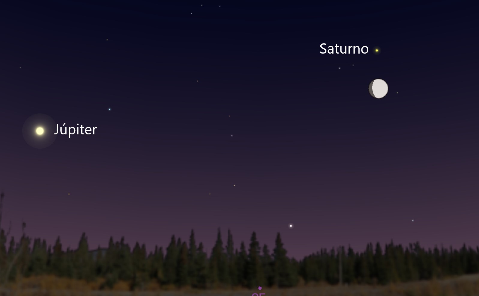 Esta noche se podrá observar la conjunción de la Luna y Saturno