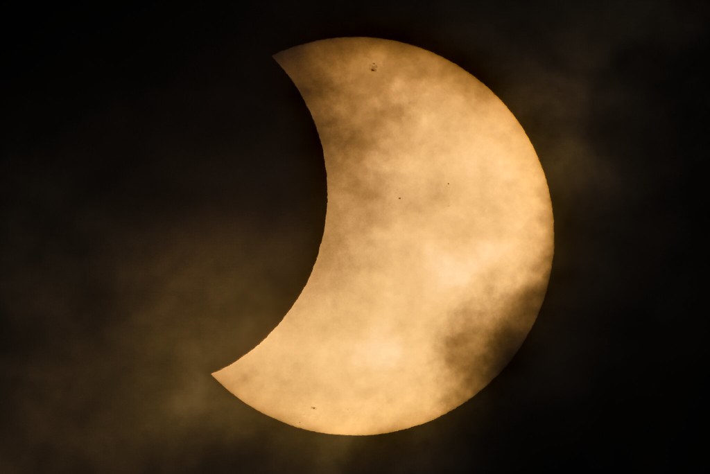 El eclipse solar captado desde Łódź, Polonia