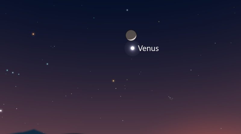 La conjunción de la Luna y Venus será visible al anochecer del 23 de abril