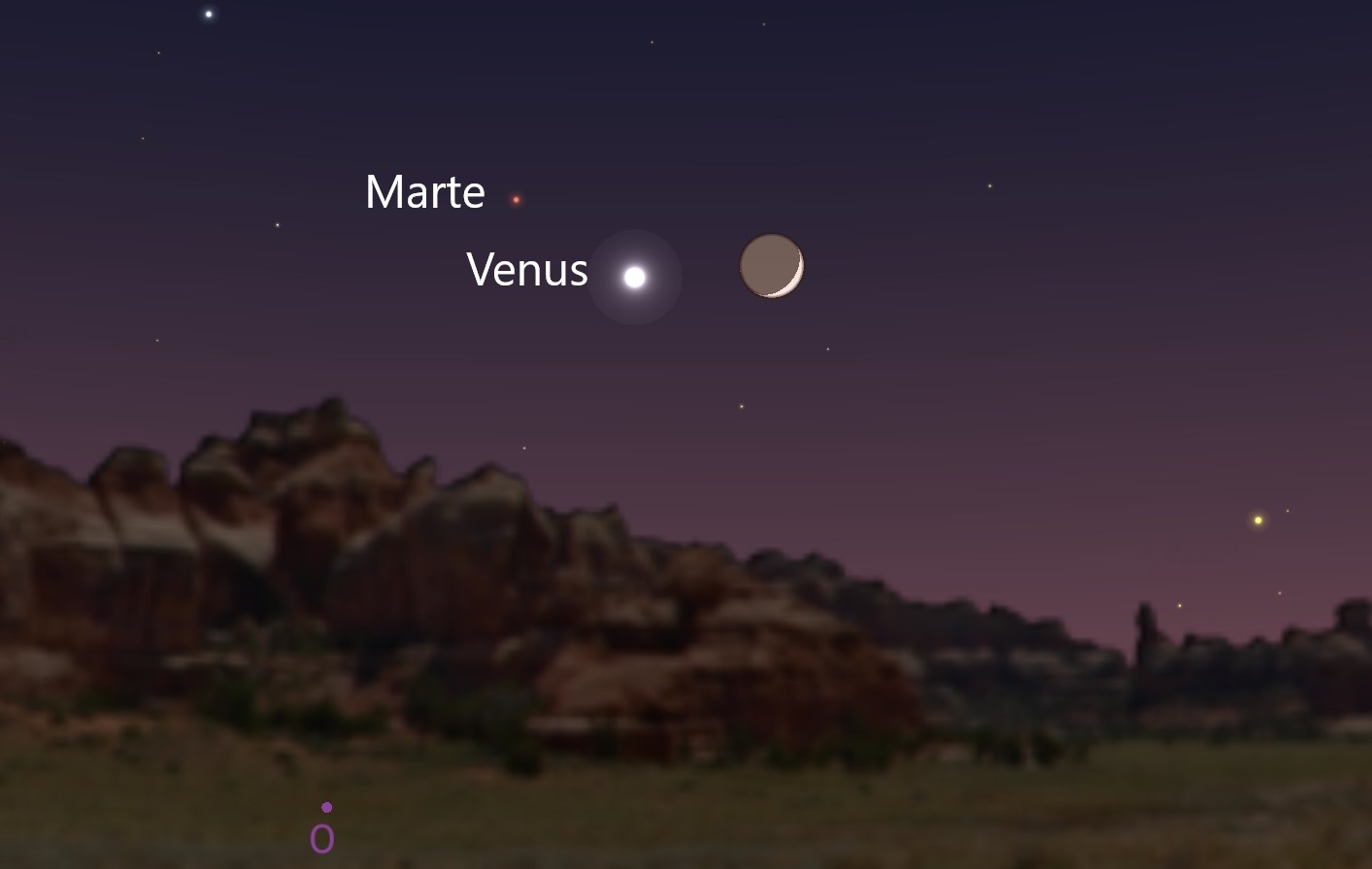 La conjunción de la Luna creciente, Venus y Marte será visible al anochecer del 21 de junio