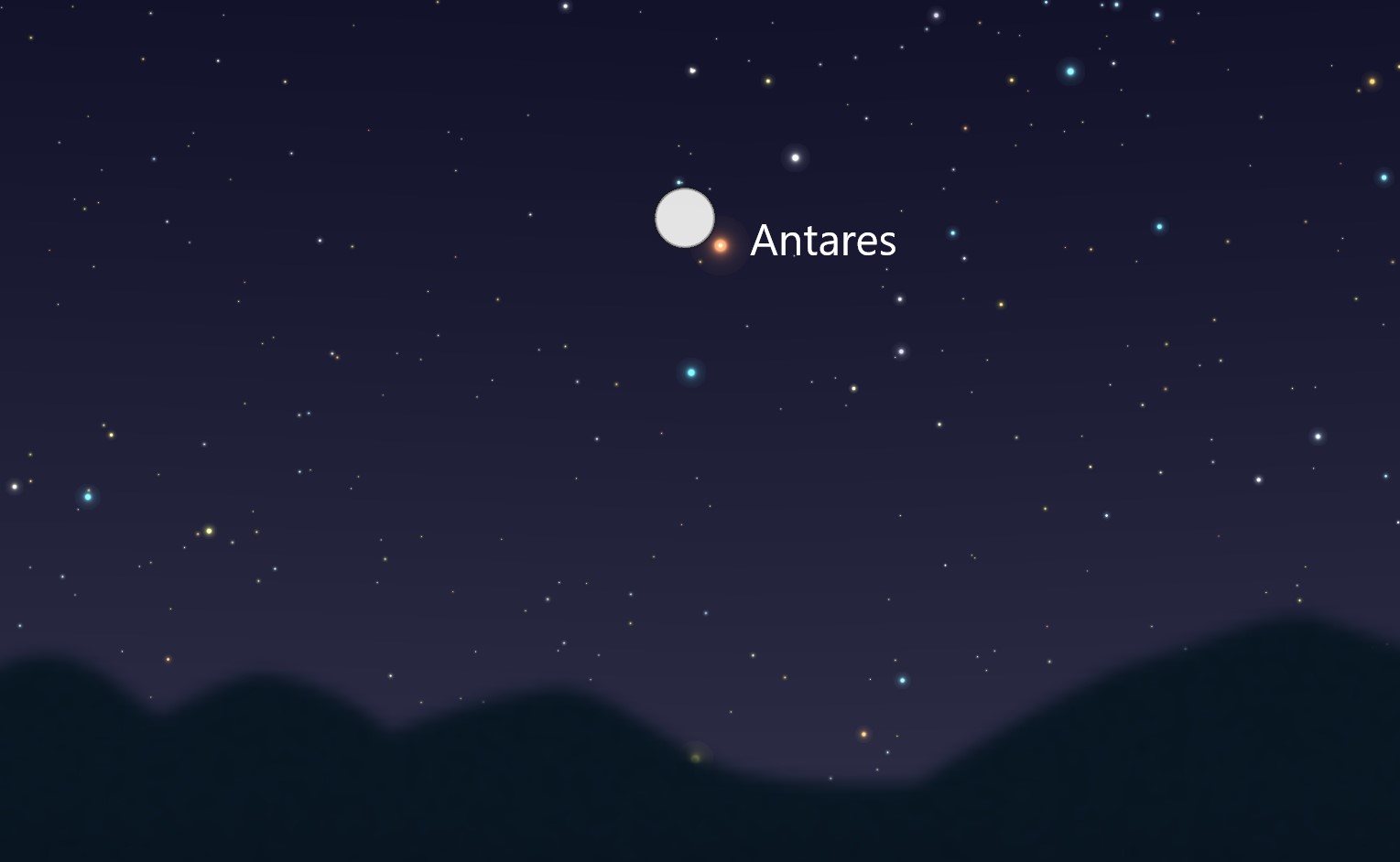 La conjunción de la Luna y la estrella Antares será visible la noche del día 3 de junio